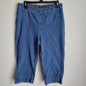 Vintage Rebecca Malone Y2K 90s Stretch Denim Stretch Waist Capri Pants